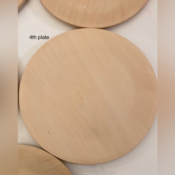 White birch wood plates, set of 5 (#A) - Picture 9 of 10